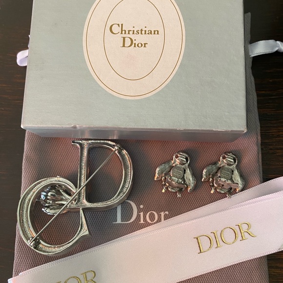 Antique Christian Dior Crystal Brooch + Earrings Set ✨FIRM PRCE✨ - Picture 4 of 5